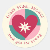 Strandfeest Bruidsborrel Modern Cute MAATWERK Ronde Sticker (Voorkant)