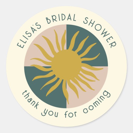 Strandfeest Bruidsborrel Modern Cute OP MAAT Ronde Sticker (Voorkant)