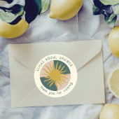 Strandfeest Bruidsborrel Modern Cute OP MAAT Ronde Sticker