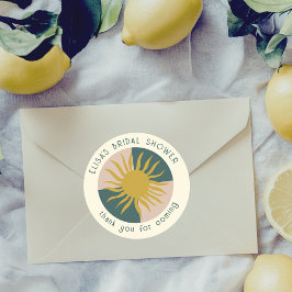 Strandfeest Bruidsborrel Modern Cute OP MAAT Ronde Sticker