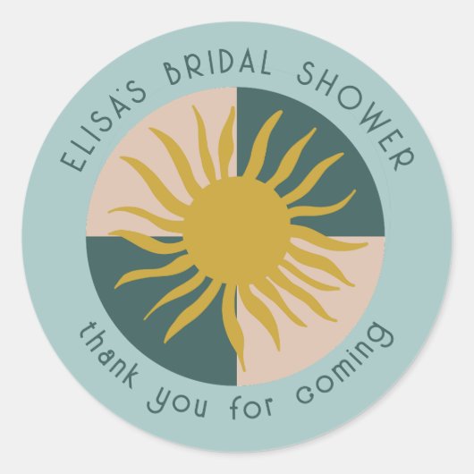 Strandfeest Bruidsborrel Modern Mooie Aangepaste v Ronde Sticker (Voorkant)