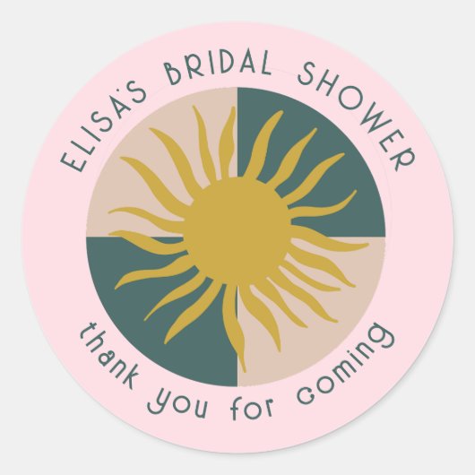 Strandfeest Bruidsborrel Modern Mooie OP MAAT GEMA Ronde Sticker (Voorkant)