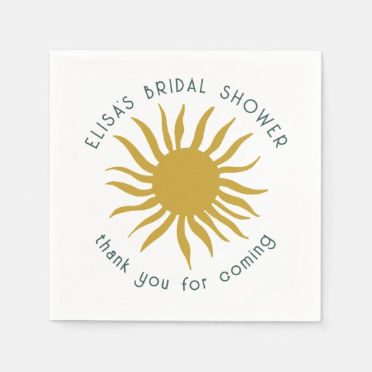 Strandfeest Bruidsfeestje Schattige Zon MAATWERK Servet (Voorkant)