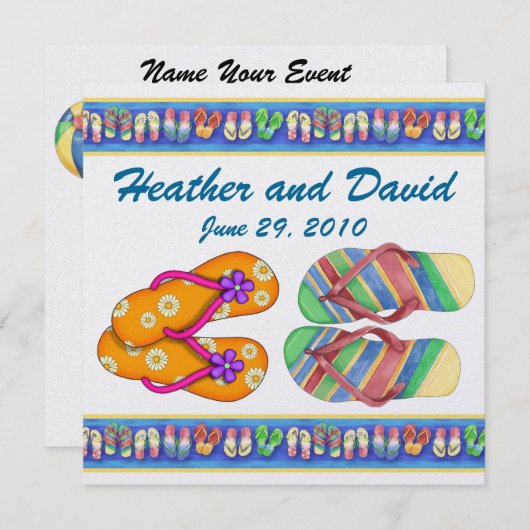 Strandfeest / bruiloft / Afstuderen - SRF Kaart (Voorkant / Achterkant)