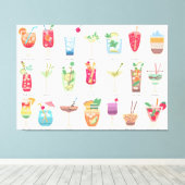 Strandfeest drinken canvas afdruk (Insitu (Houten vloer))