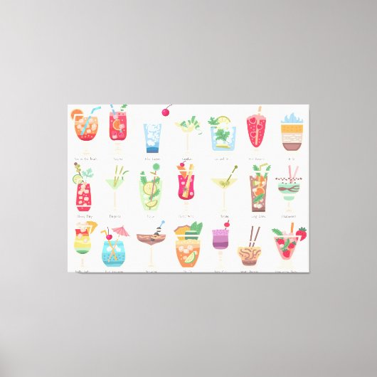 Strandfeest drinken canvas afdruk (Voorkant)