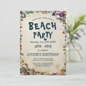 Strandfeest en Diamant Sturen Uitnodiging (Staand voorkant)