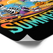 Strandfeest Halloween-sfeer Summerween skelet Gees Poster (Hoek)