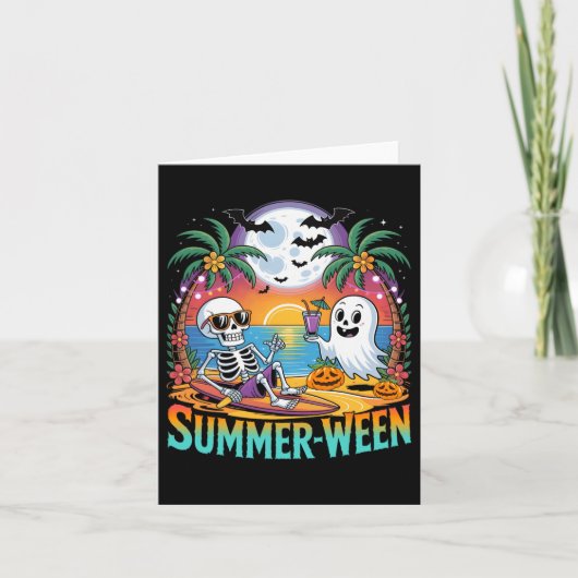 Strandfeest Halloween Vibes Summerween Skeleton GH Kaart (Voorkant)