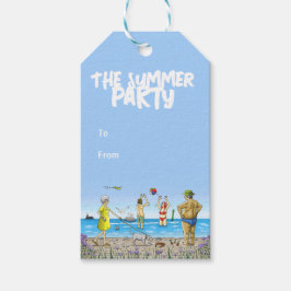 Strandfeest in de zomer cadeaulabel