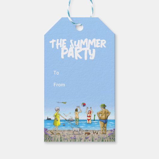 Strandfeest in de zomer cadeaulabel (Voorkant)