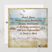 Strandfeest Multipurpose Uitnodiging (Voorkant / Achterkant)