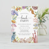 Strandfeest Oefenbruiloft Uitnodiging (Staand voorkant)