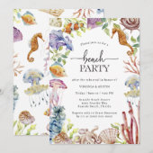 Strandfeest Oefenbruiloft Uitnodiging (Voorkant / Achterkant)