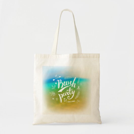 Strandfeest Oproep Tote Bag (Voorkant)