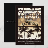 Strandfeest Palmbomen Tropische Gouden Nacht Glam Kaart (Voorkant / Achterkant)