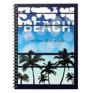 Strandfeest Palmboom Tropisch Vintage Dagboek Notitieboek