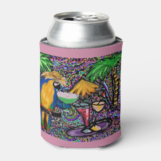 Strandfeest papegaai blikjeskoeler (Blikje Voorkant)