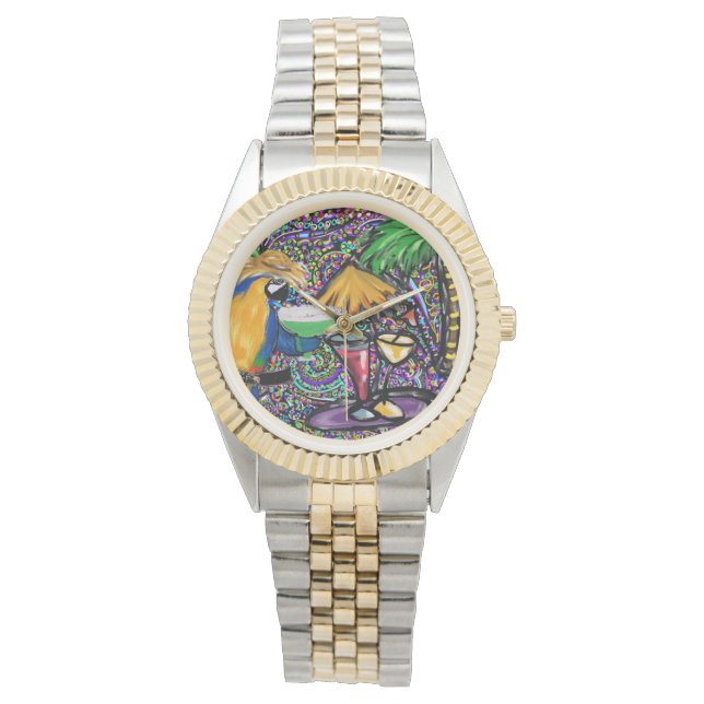 Strandfeest papegaai horloge (Voorkant)