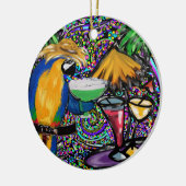 Strandfeest papegaai keramisch ornament (Links)