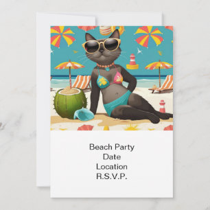 Strandfeest Siamese Cat Beach Tropische zomer Kaart