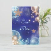 Strandfeest sterfish blauw kaart (Staand voorkant)