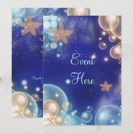 Strandfeest stervis blauw kaart (Voorkant / Achterkant)