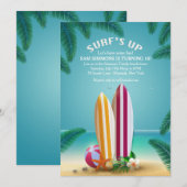 Strandfeest Surfboards Uitnodiging (Voorkant / Achterkant)