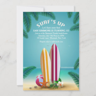 Strandfeest Surfboards Uitnodiging