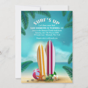 Strandfeest Surfboards Uitnodiging