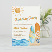 Strandfeest surfen kaart (Staand voorkant)