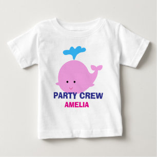 Strandfeest T-shirt, Pink Whale Graphic T-shirt
