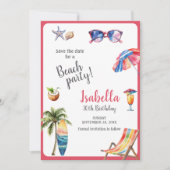 Strandfeest Tropical Summer Save the Date (Voorkant)