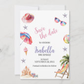 Strandfeest tropische zomer save the date (Voorkant)