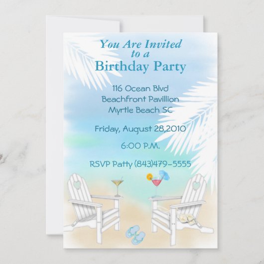 Strandfeest Uitnodiging (Voorkant)