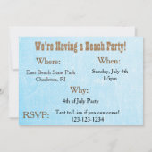 Strandfeest Uitnodiging kan worden Gepersonaliseer (Achterkant)