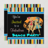 Strandfeest uitnodigingen (Voorkant / Achterkant)