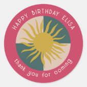 Strandfeest Verjaardag Modern Mooie Maatwerk Ronde Sticker (Voorkant)