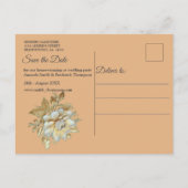 Strandfeesten met witte bloemen en parels aankondigingskaart (Achterkant)