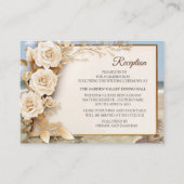 Strandfeesten met witte bloemen en parels informatiekaartje (Voorkant)