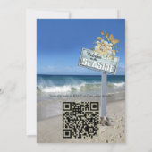 Strandfeesten met witte bloemen en parels kaart (Achterkant)