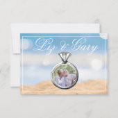 Strandfoto bestemming bruiloft bedankkaart (Voorkant)