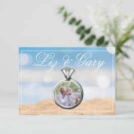 Strandfoto bestemming bruiloft bedankkaart