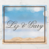 Strandfoto bestemming bruiloft bier etiket (Enkel label)