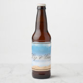 Strandfoto bestemming bruiloft bier etiket (Voorkant)