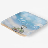 Strandfoto bestemming bruiloft papieren bordje (Gebogen)