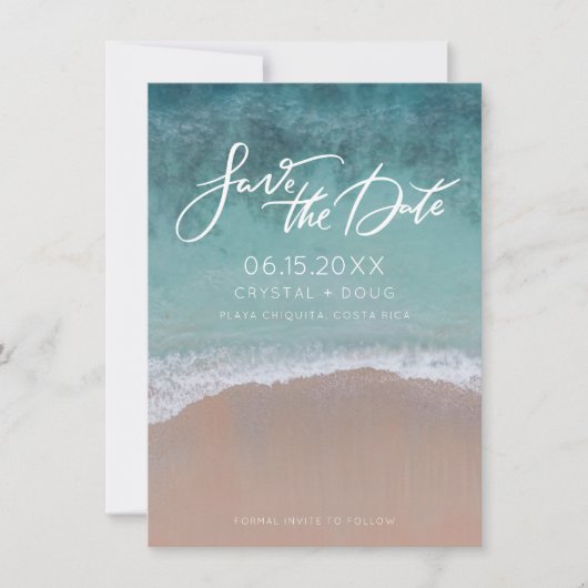 Strandfoto Bestemming Bruiloft Save the Date (Voorkant)