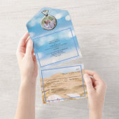 Strandfoto Bestemming Huwelijk All-in-One All In One Uitnodiging (Afscheurbaar)