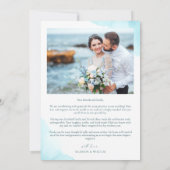 Strandfoto bruiloft bedankkaart kaart (Achterkant)