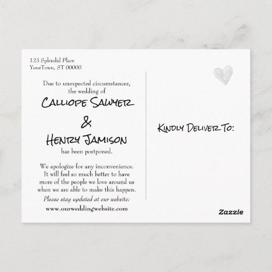 Strandfoto Casual uitgesteld huwelijk Briefkaart (Achterkant)